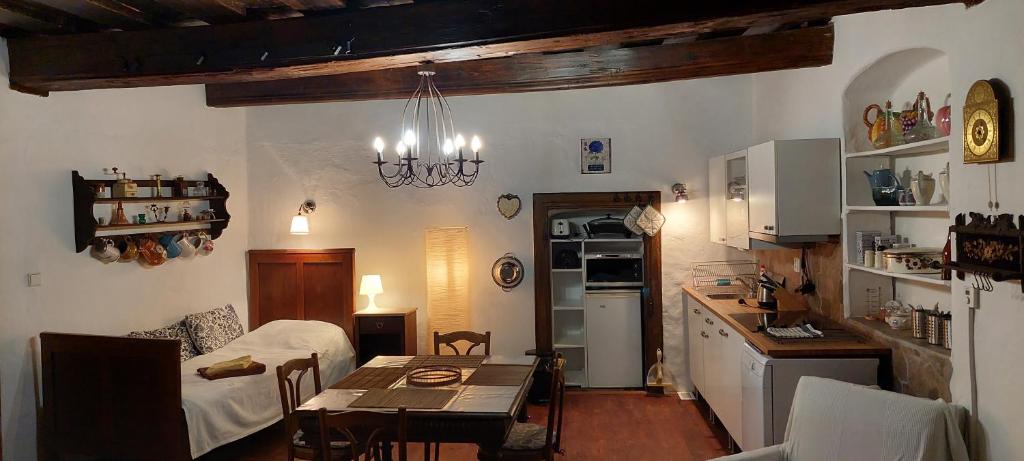 Kuchyň nebo kuchyňský kout v ubytování Apartmány U sv. Floriána