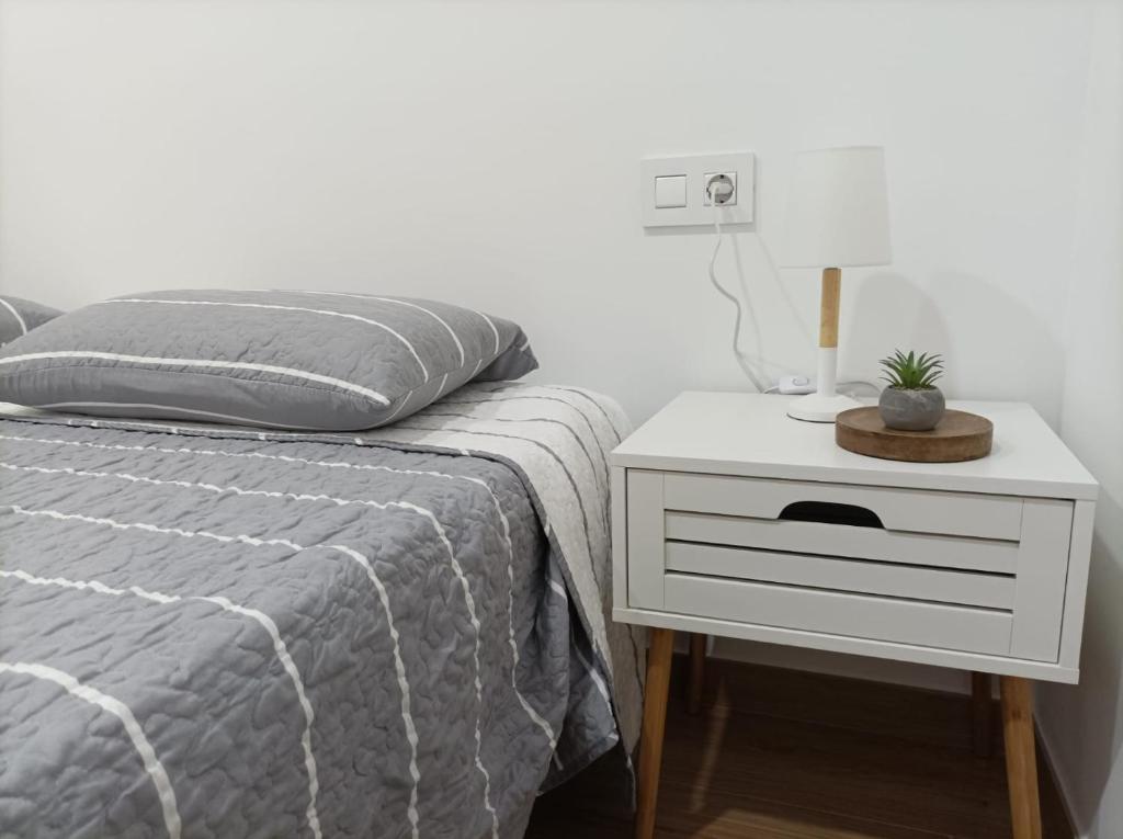 A bed or beds in a room at Independent house in rural setting