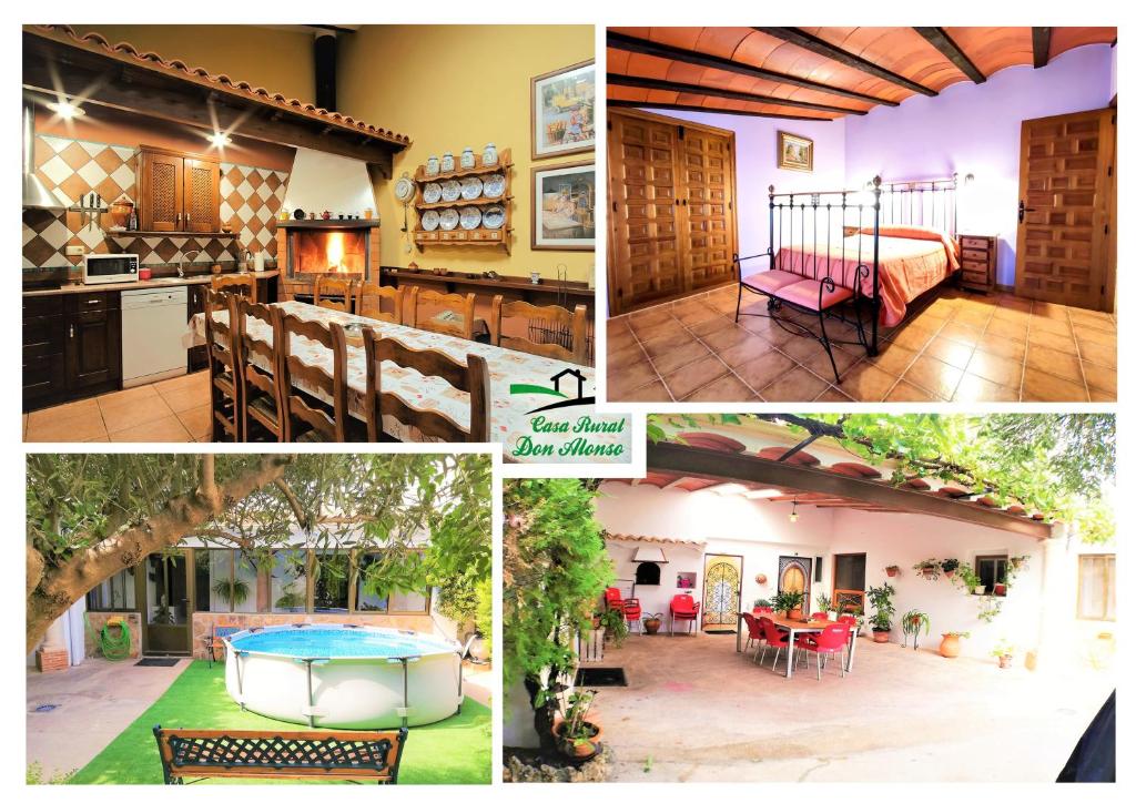 un collage de fotos de una casa en Casa Rural Don Alonso, en Villalgordo del Júcar