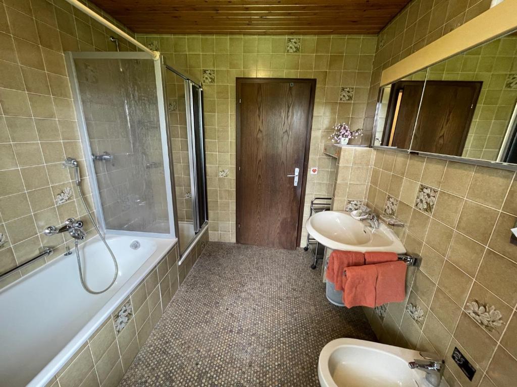 Koupelna v ubytování Hotel Silberdistel