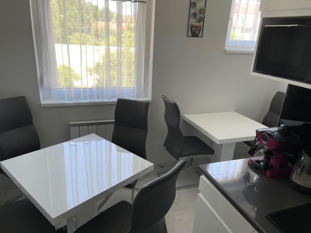 TV a/nebo společenská místnost v ubytování Classic Silver Apartman