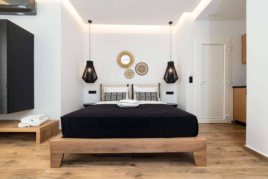 Posteľ alebo postele v izbe v ubytovaní Naxian Memories Apartments
