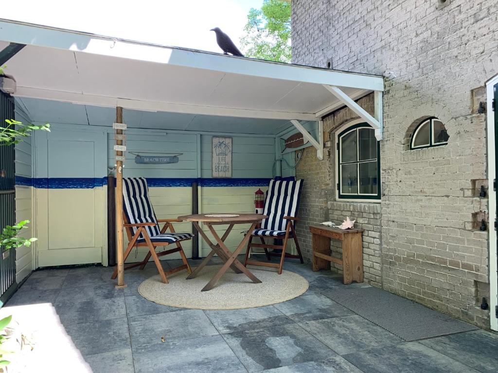 Patio nebo venkovní prostory v ubytování B&B De Vlasboerderij