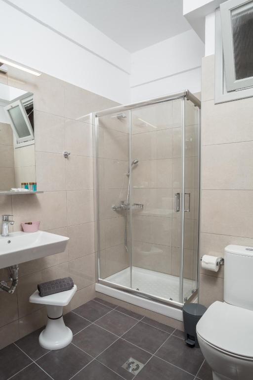 Koupelna v ubytování Hotel Alkyon