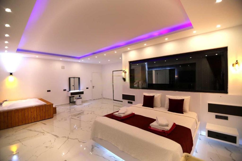 TV a/nebo společenská místnost v ubytování Villa Vena Kalkan