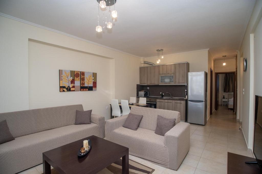 Kuchyň nebo kuchyňský kout v ubytování Lagaria Apartments