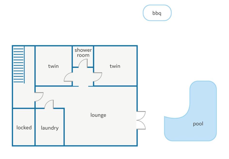 The floor plan of Villa Pou Dor by Villa Plus