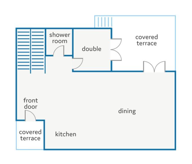The floor plan of Villa Pou Dor by Villa Plus
