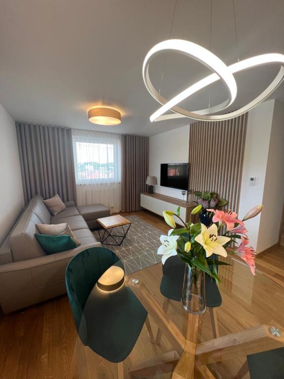 Χώρος καθιστικού στο Downtown apartment Darinka