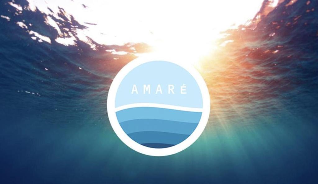 a circle with the words a share on top of the water at AMARÉ Guest House in Ovar