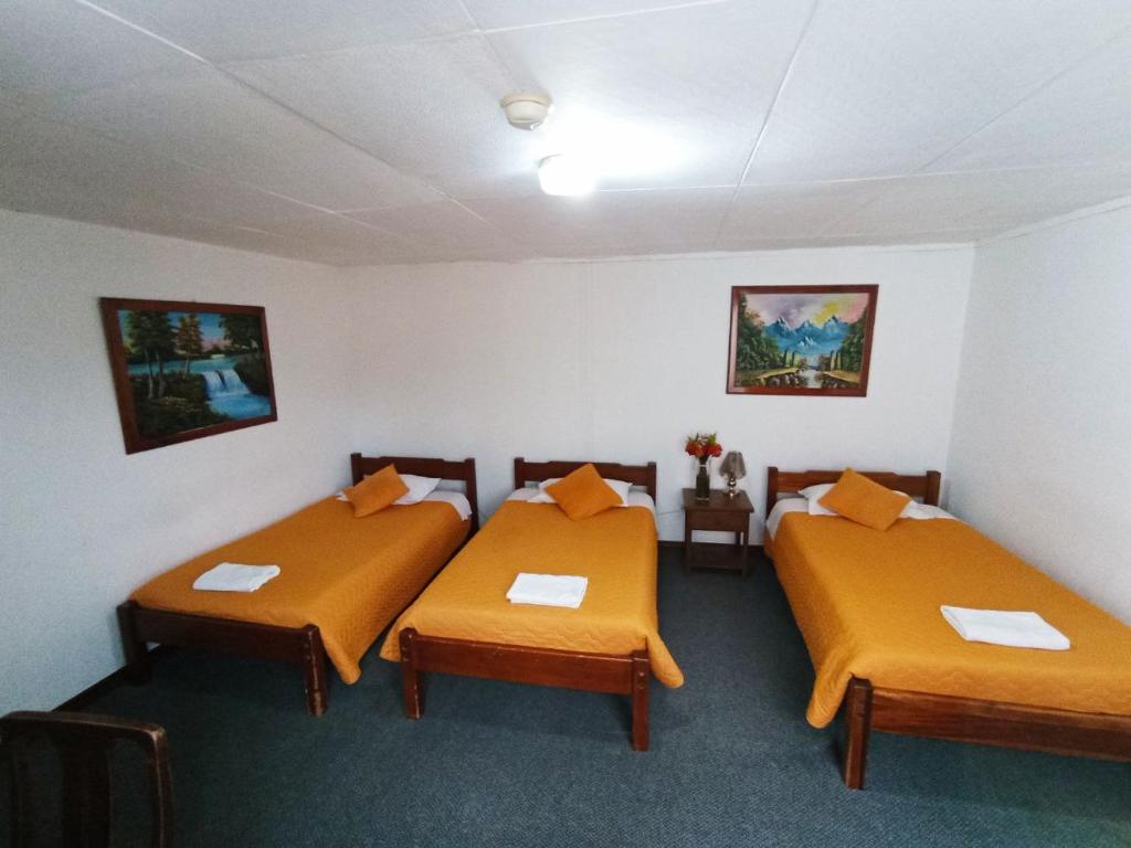 Postel nebo postele na pokoji v ubytování Hotel 9 de Octubre
