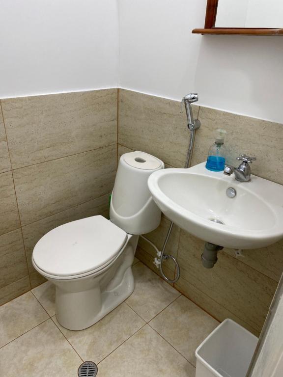パルミラにあるHermoso apartamento recien remodelado en el centro de Palmiraのバスルーム(トイレ、洗面台付)