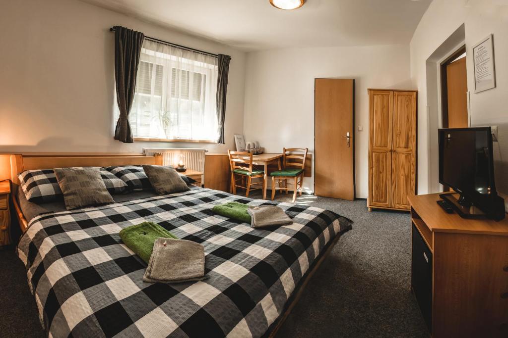 Postel nebo postele na pokoji v ubytování Pension Franko