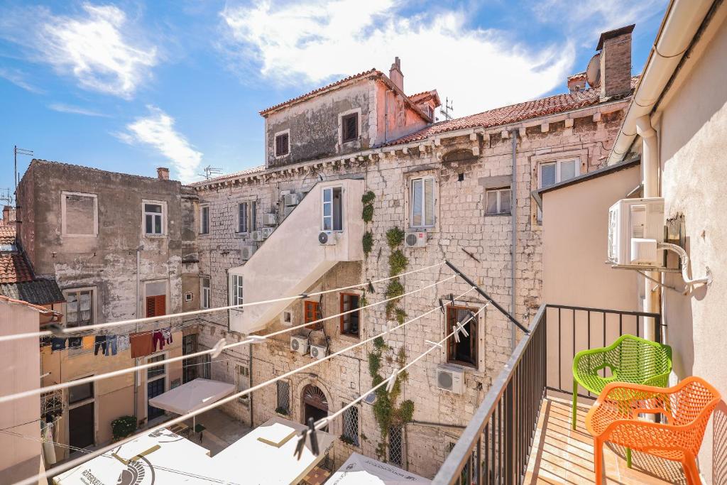 a view from the balcony of a building at Two bedroom apartment in city center Igor in Zadar