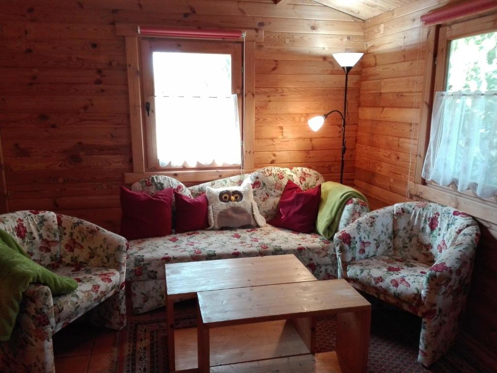 Posezení v ubytování Hof Kranichweide, Holzblockhaus