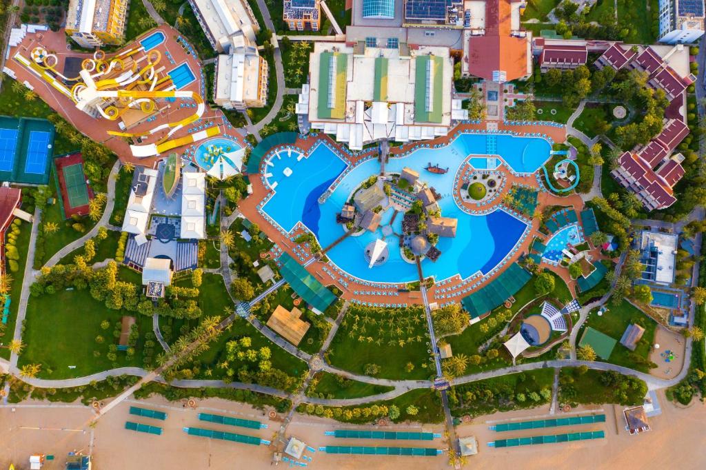 a model of a resort with a swimming pool at AQI Pegasos World in Side