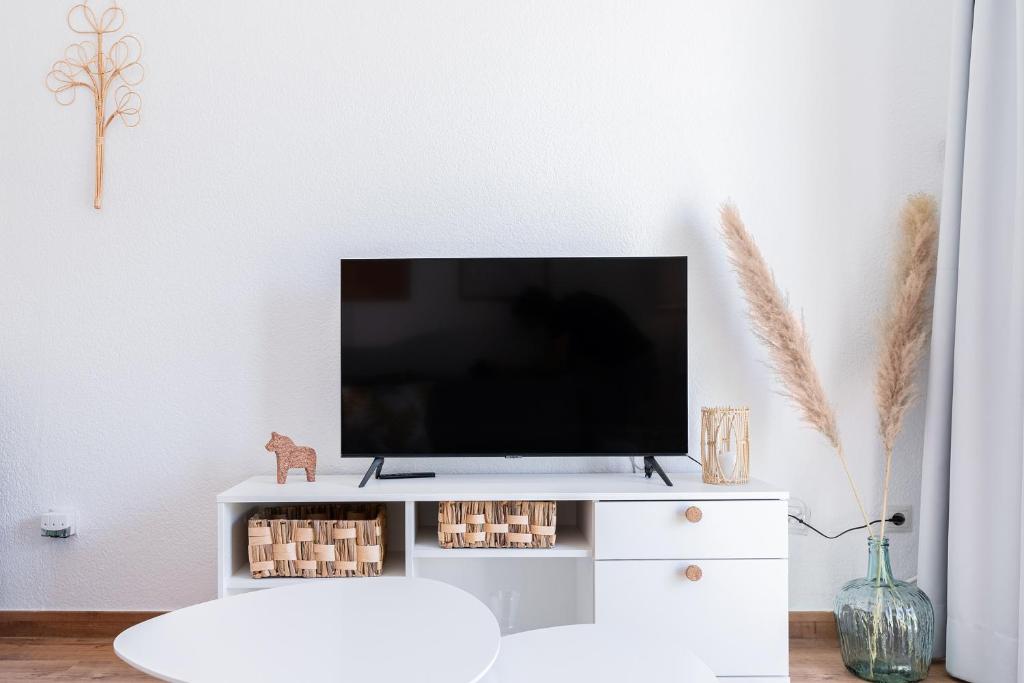 Televízia a/alebo spoločenská miestnosť v ubytovaní MONKÓ BOOMERANG