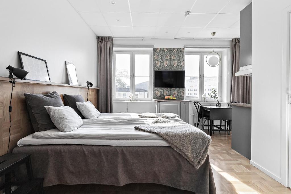 Voodi või voodid majutusasutuse Forenom Aparthotel Stockholm Bromma toas