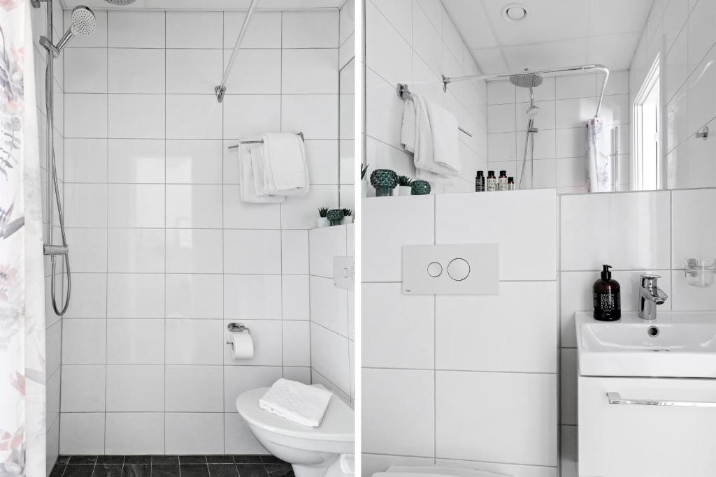 Koupelna v ubytování Forenom Aparthotel Stockholm Bromma