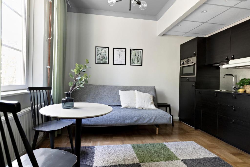 Posezení v ubytování Forenom Aparthotel Stockholm Bromma
