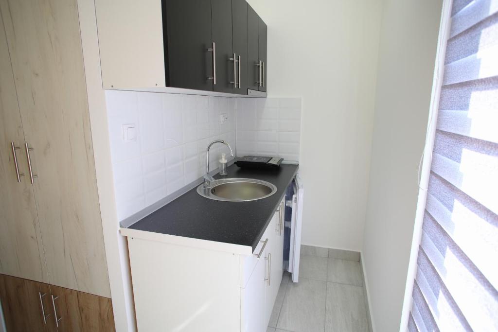 Kuchyň nebo kuchyňský kout v ubytování Apartmani Hedonist