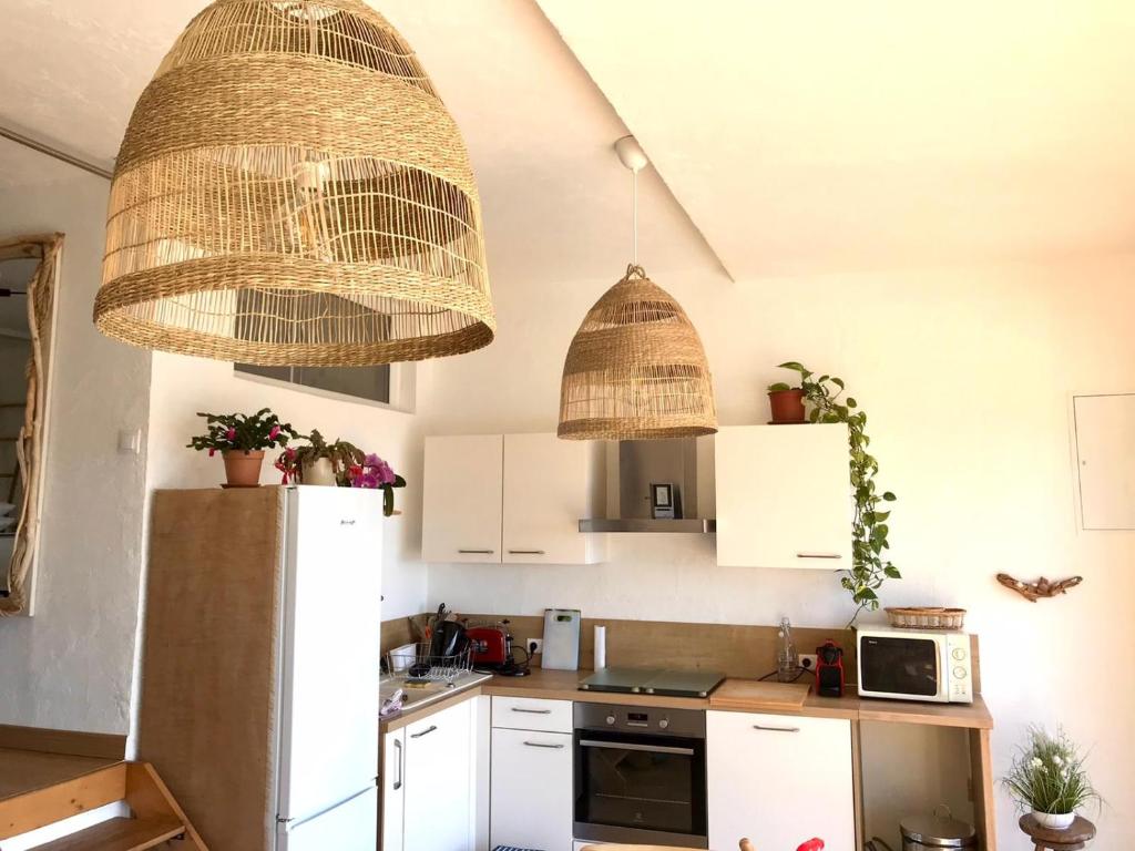 Kuchyň nebo kuchyňský kout v ubytování Villa les Alizés