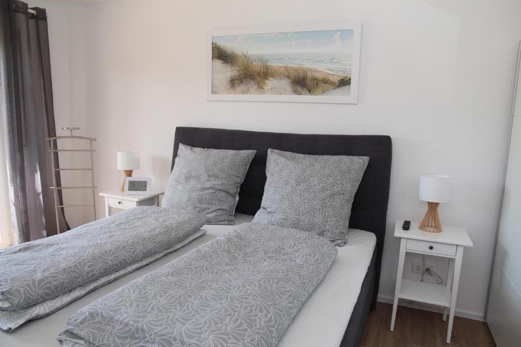 Postel nebo postele na pokoji v ubytování Deichblick 1