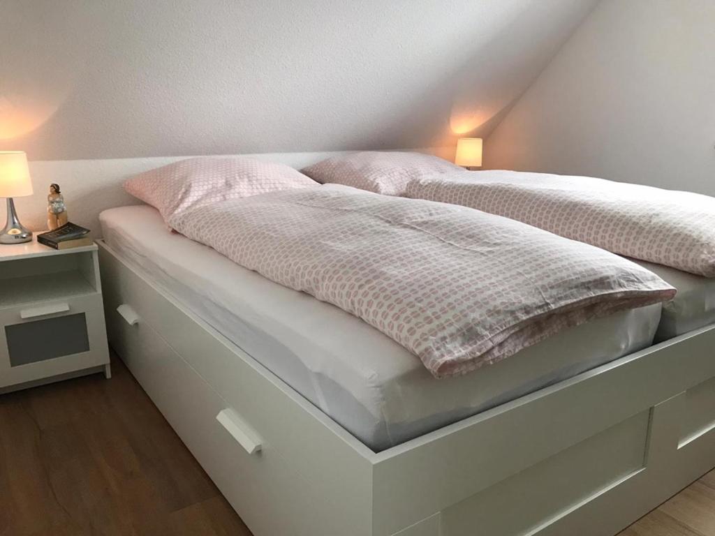 Postel nebo postele na pokoji v ubytování Mühlenblick