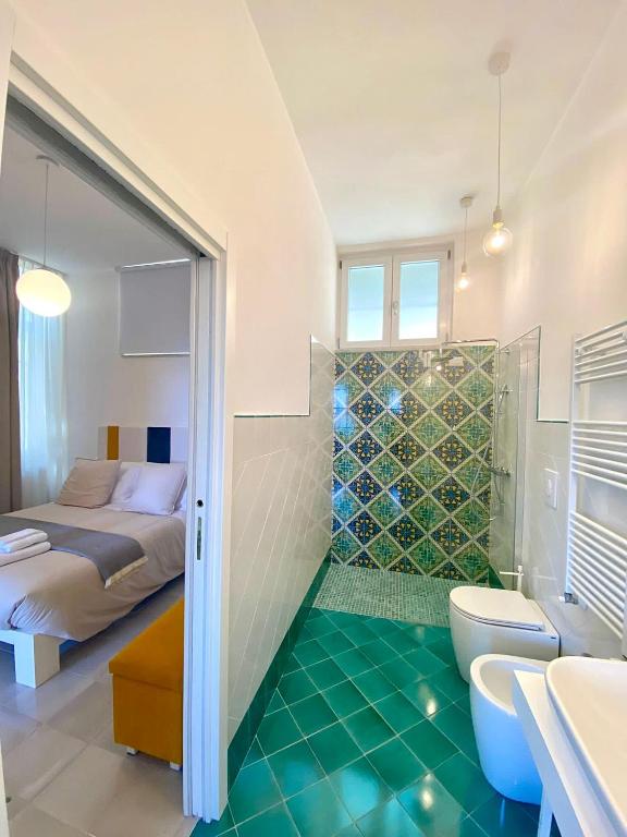 Postel nebo postele na pokoji v ubytování Residence Villa Giordano sea view Amalfi Coast