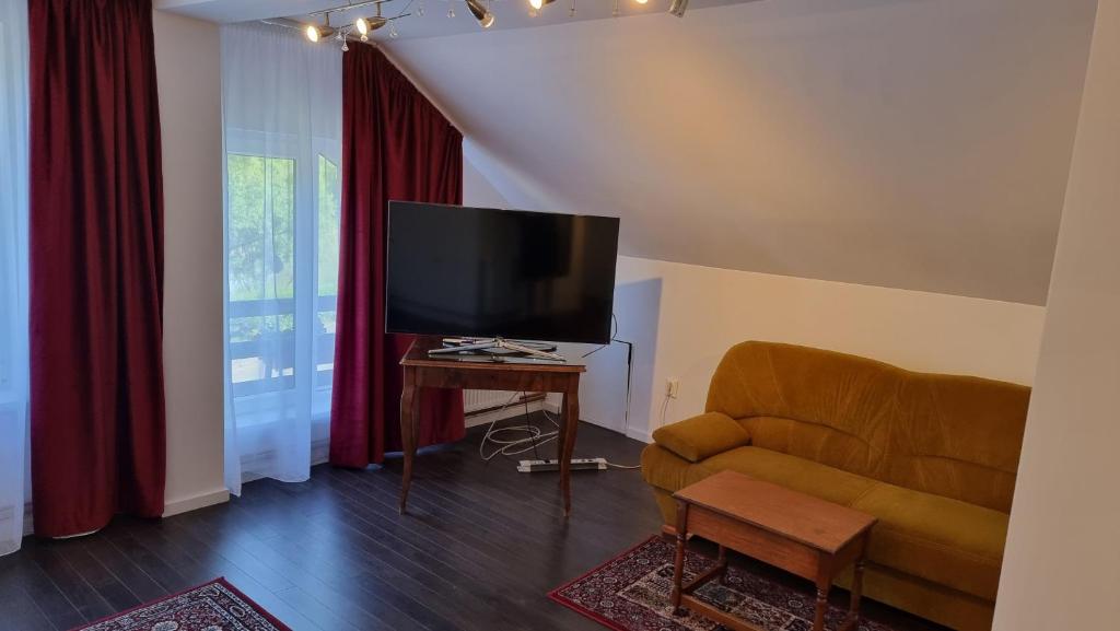 TV a/nebo společenská místnost v ubytování Vila Parc