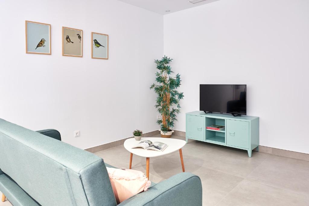 Televízia a/alebo spoločenská miestnosť v ubytovaní 9 NIDOS Céntrica Suites - Nuevo