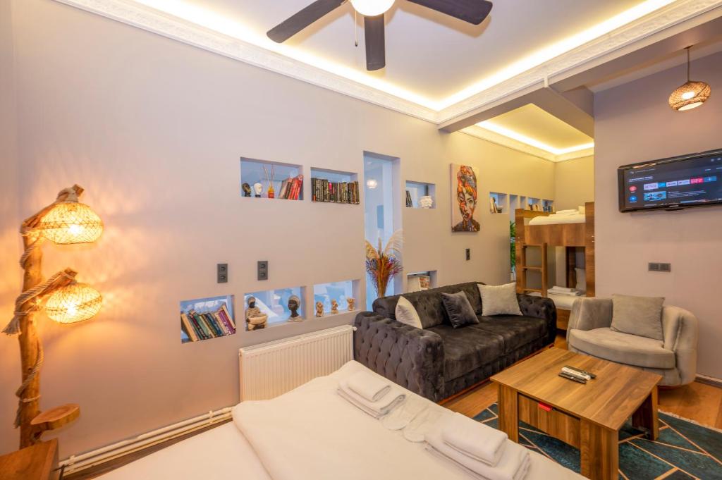 A television and/or entertainment centre at Dorne Suite Taksim Hotel