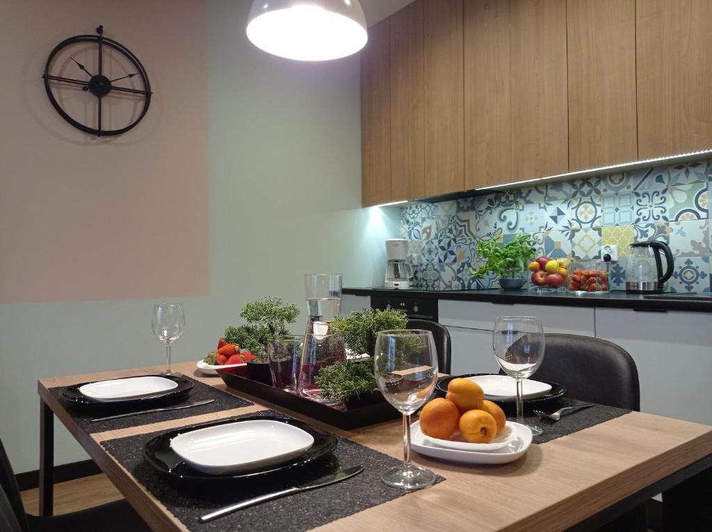 Kuchyňa alebo kuchynka v ubytovaní Apartament Agat - AZW Gdańsk