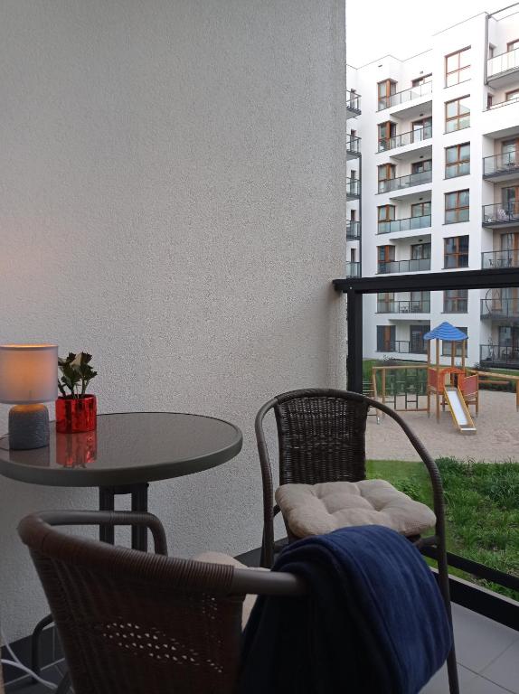 Balkón alebo terasa v ubytovaní Apartament Agat - AZW Gdańsk