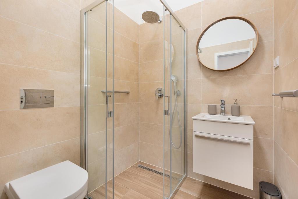 Koupelna v ubytování Apartments Cukar