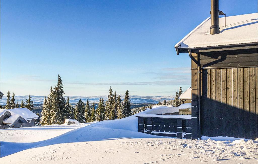 Nice Home In Lillehammer With Sauna v zimě