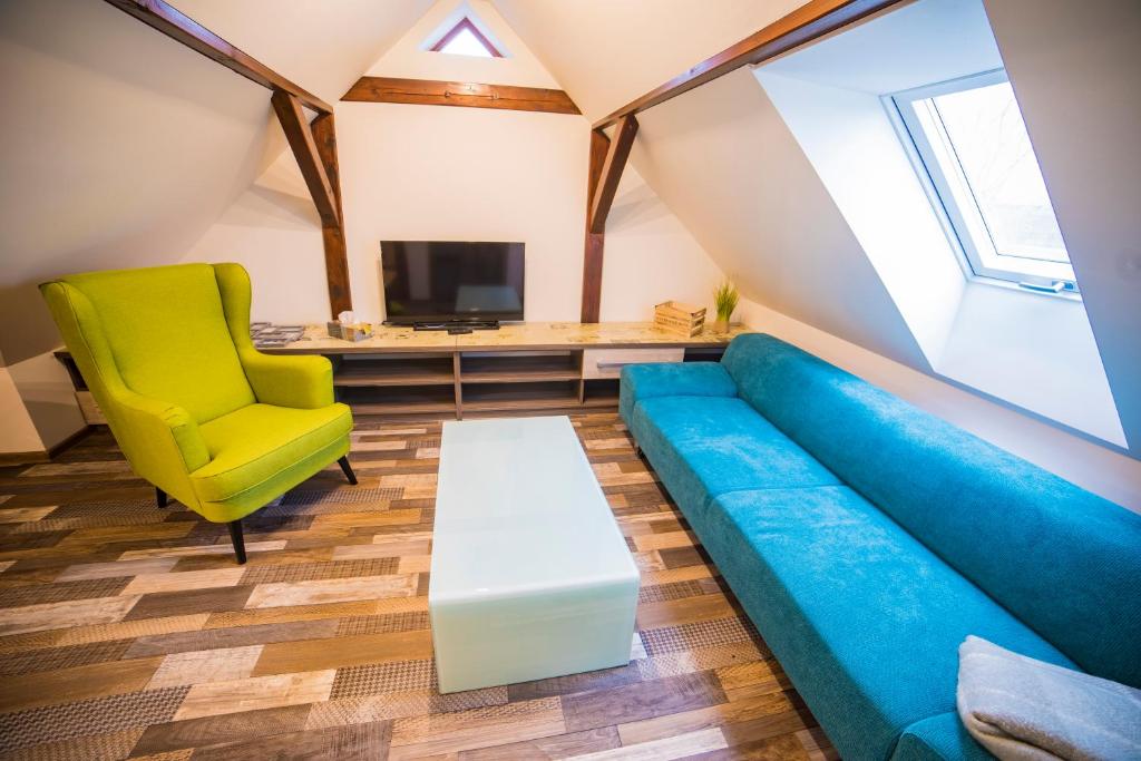 Posezení v ubytování Apartmán Dvorce