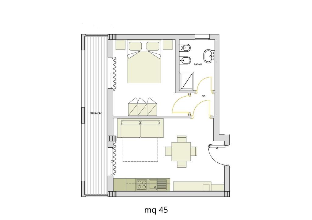 Plan piętra w obiekcie Alma di Alghero Apartments