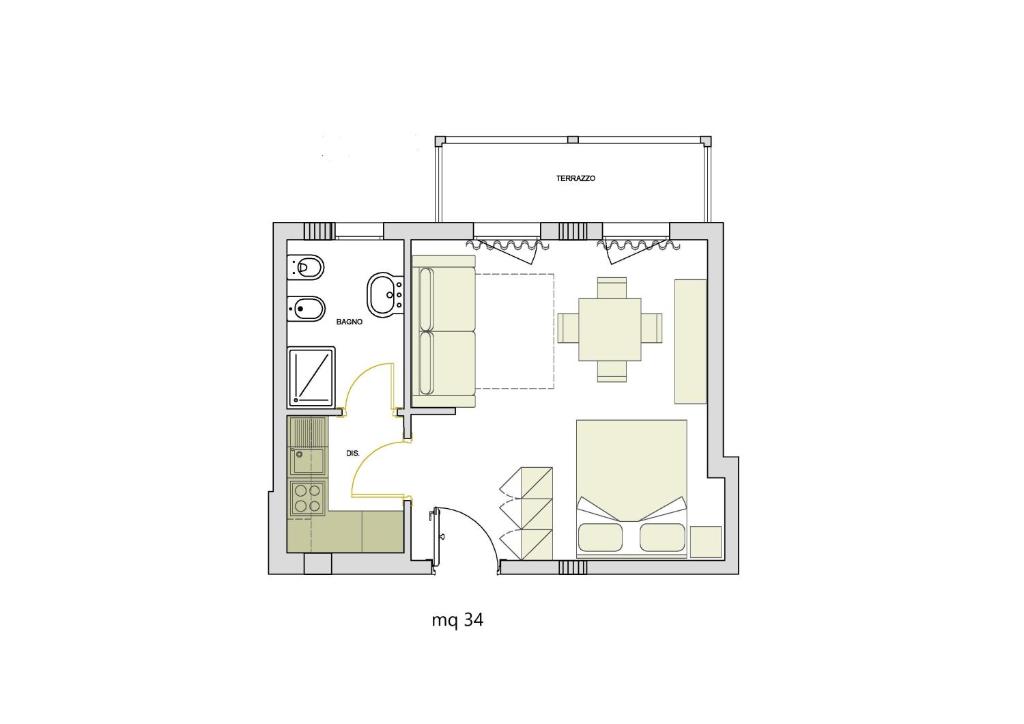 Plan piętra w obiekcie Alma di Alghero Apartments