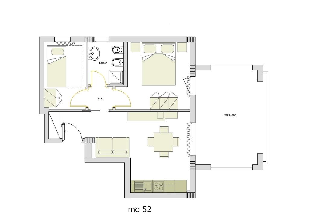 Plan piętra w obiekcie Alma di Alghero Apartments