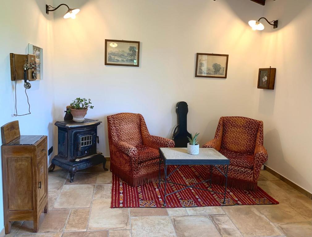 Posezení v ubytování B&B Lavanda e Rosmarino