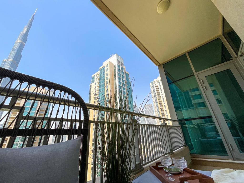 Balkón nebo terasa v ubytování HiGuests - Amazing Apartment overlooking Burj Khalifa!