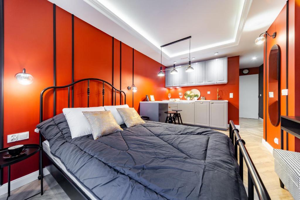 Posteľ alebo postele v izbe v ubytovaní Winter Residence Apartments 5min Old Town