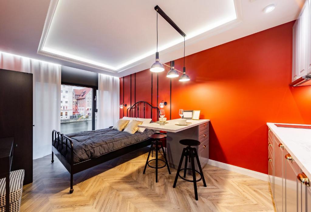 Posteľ alebo postele v izbe v ubytovaní Winter Residence Apartments 5min Old Town