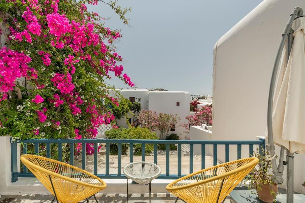 Balkón alebo terasa v ubytovaní Beautiful, sunny apartment in Mykonos Town