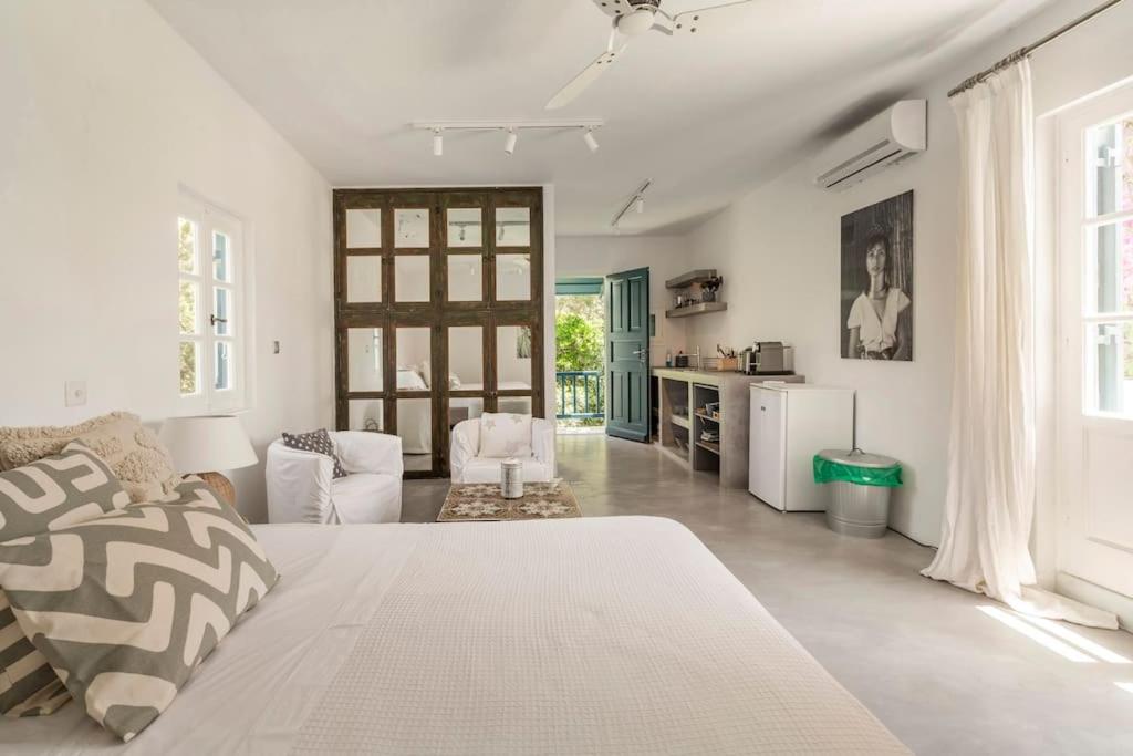 Posteľ alebo postele v izbe v ubytovaní Beautiful, sunny apartment in Mykonos Town