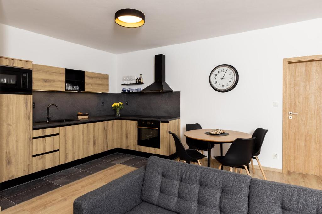 Kuchyň nebo kuchyňský kout v ubytování Apartmán 21 Hubertus