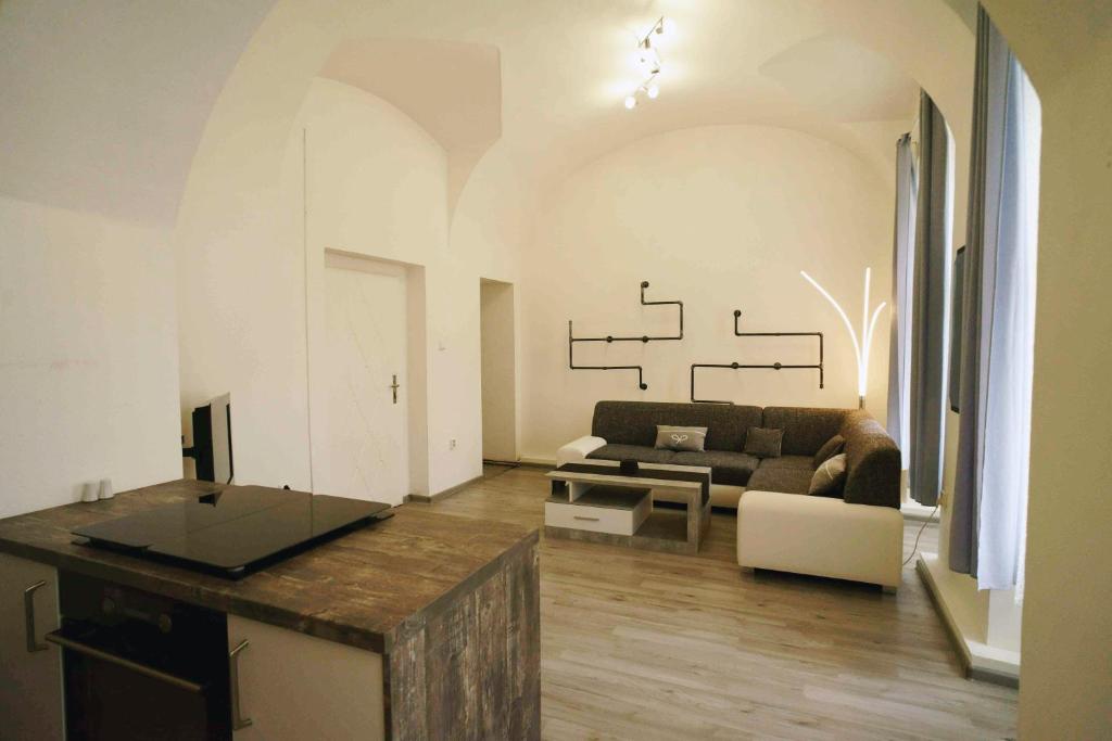 Kuchyň nebo kuchyňský kout v ubytování Apartmán U kostela