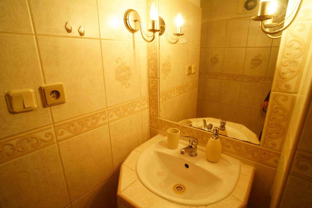 Koupelna v ubytování Apartmán U kostela