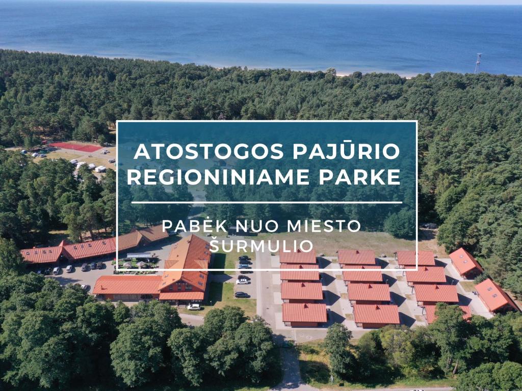 a sign for araxos paulo regional membrane park at Hotel Palanga Camping Compensa in Palanga